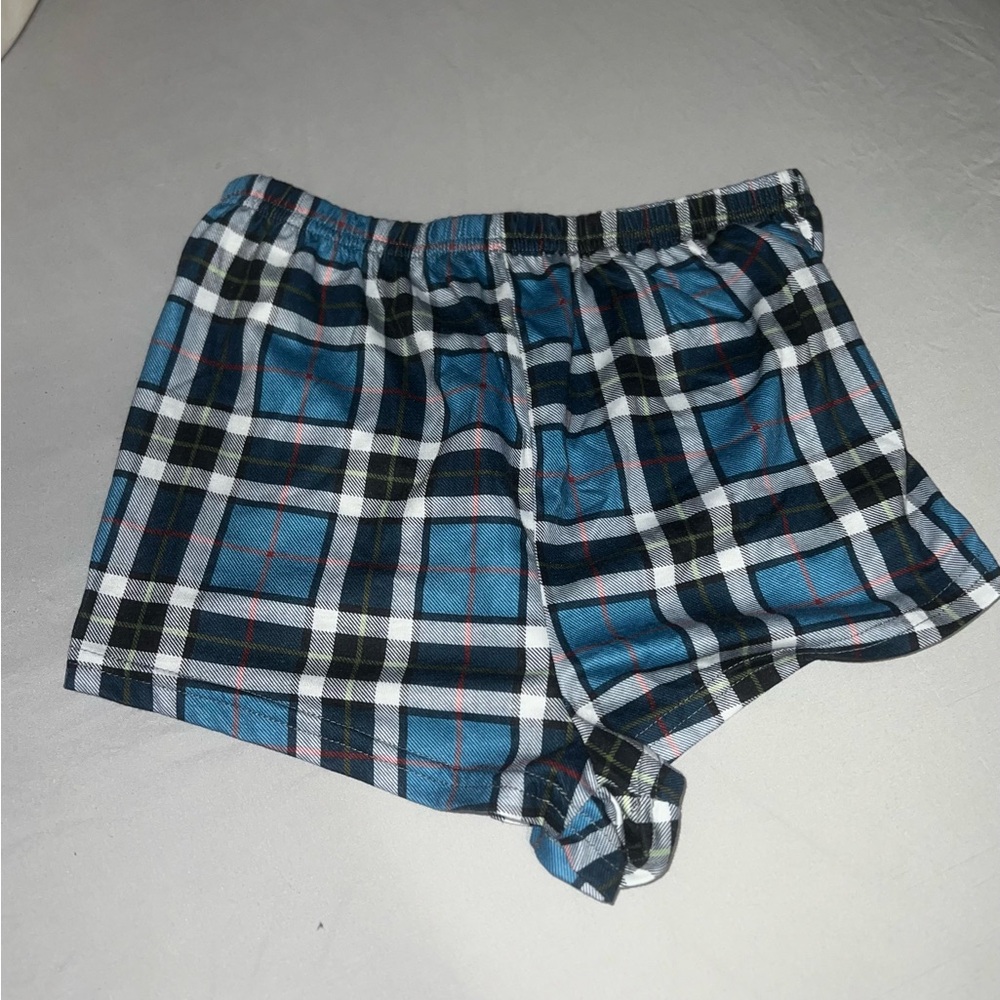 Plaid pajama shorts
